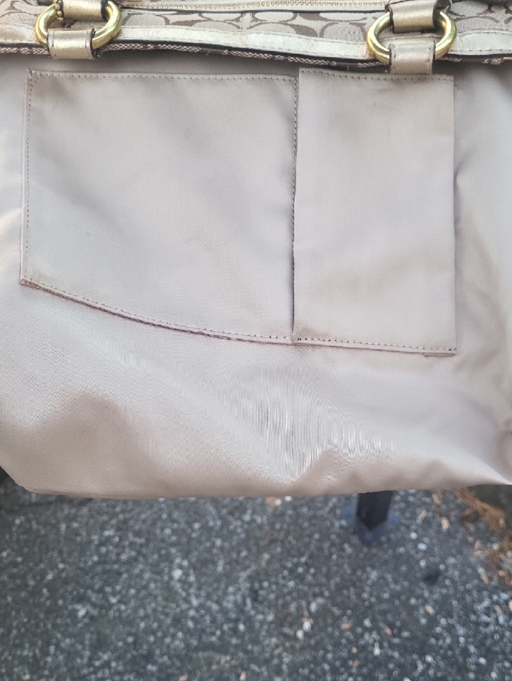 Coach Monogram Tote in Brown and Tan with Gold Hardware - Picture 9 of 13